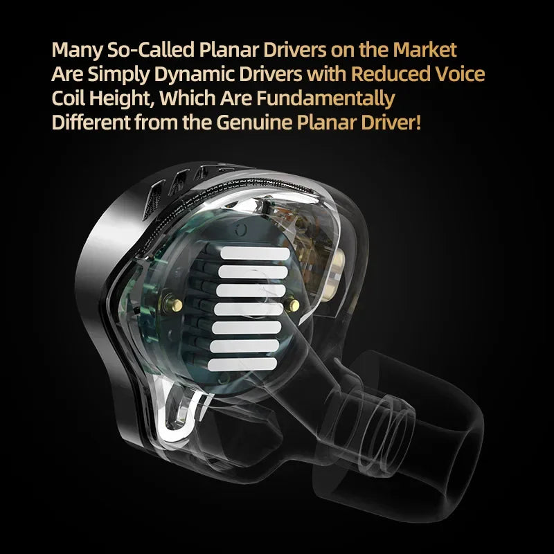 PRX Fourth-Generation Planar Diaphragm Earphone Hifi Bass Earbuds Monitor Headset Sport Music IEM Replaceable Cable