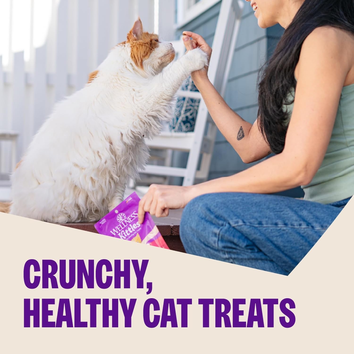 Wellness Kittles Crunchy Cat Treats, All Lifestages, Kitten to Senior, Natural, Grain Free, Salmon and Cranberry Flavor, 6 Oz Bag