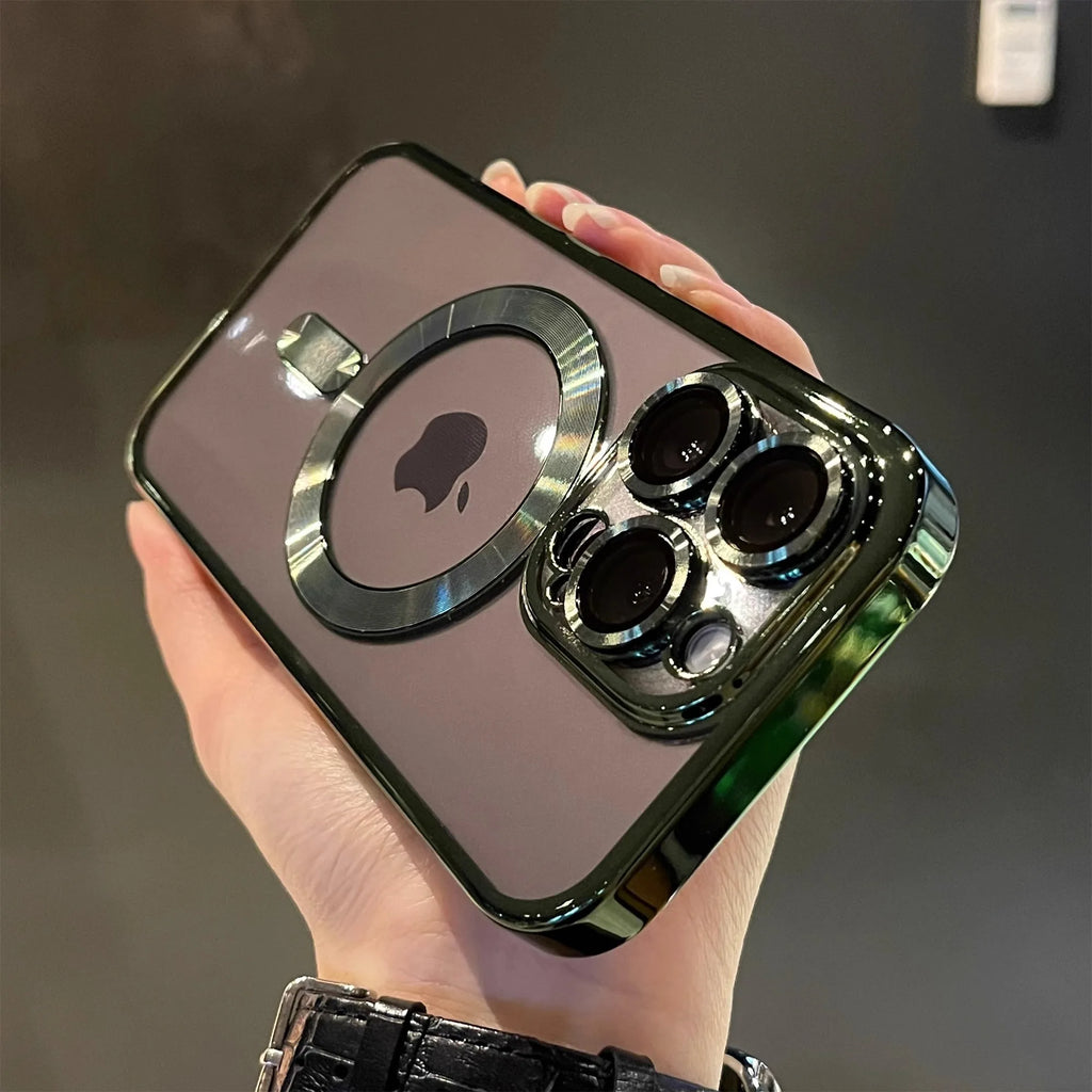 Luxury Magnetic Plating Clear Case for Magsafe Wireless Charging Iphone 11 12 13 14 15 16 17 Pro Max Air plus Shockproof Cover