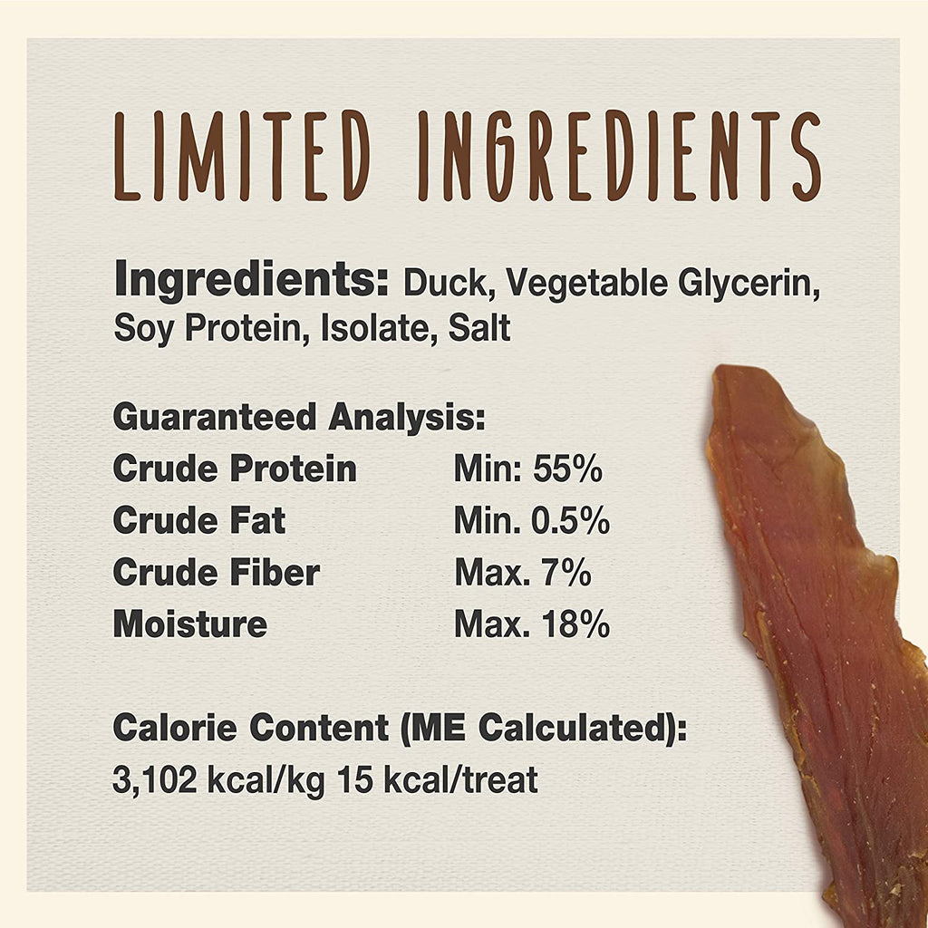 Gourmet Duck Jerky Dog Treats for Training - Healthy & Natural Dog Training Treats for Small & Large Breeds - Inspected & Tested in USA (14 Oz.)