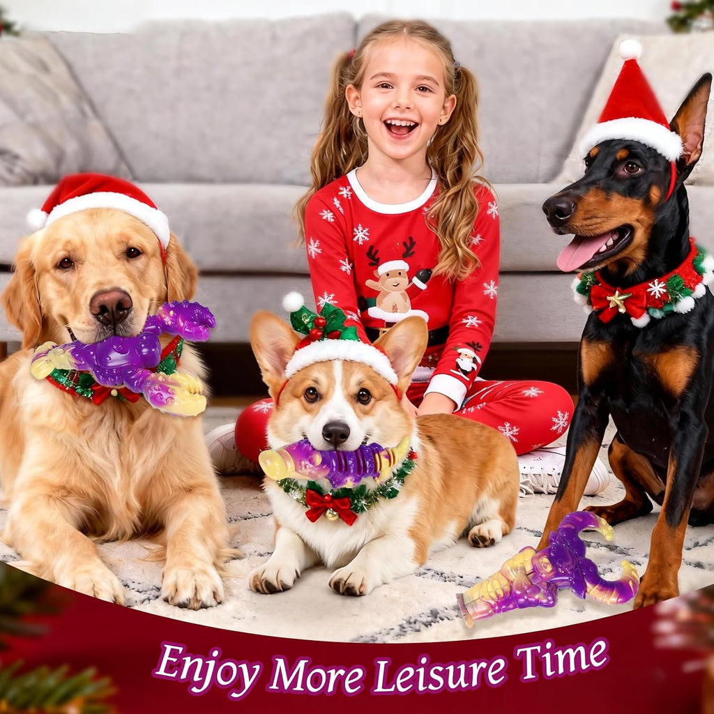 Indestructible Dog Toys for Aggressive Chewers, Tough Dog Toys for Large Dogs, Durable Dog Chew Toys to Keep Them Busy, Interactive Aggressive Chew Toys for Medium Dogs, Beef Flavor (Cro+Lob)