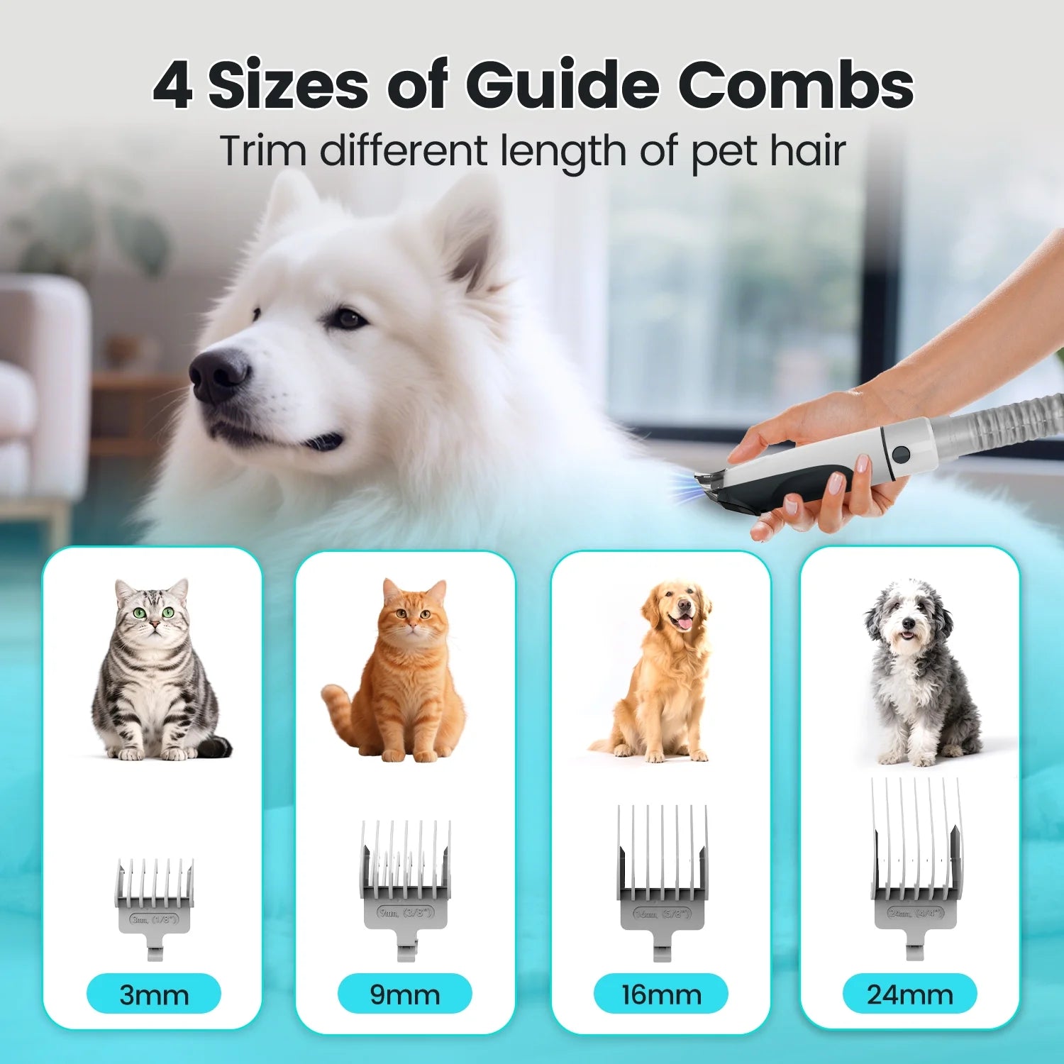 PG80 Dog Grooming Vacuum,5-In-1 Dog Grooming Kit ,11000Pa Suction Power,2.5L Dog Hair Vacuum for Shedding Dogs Cats Hair,