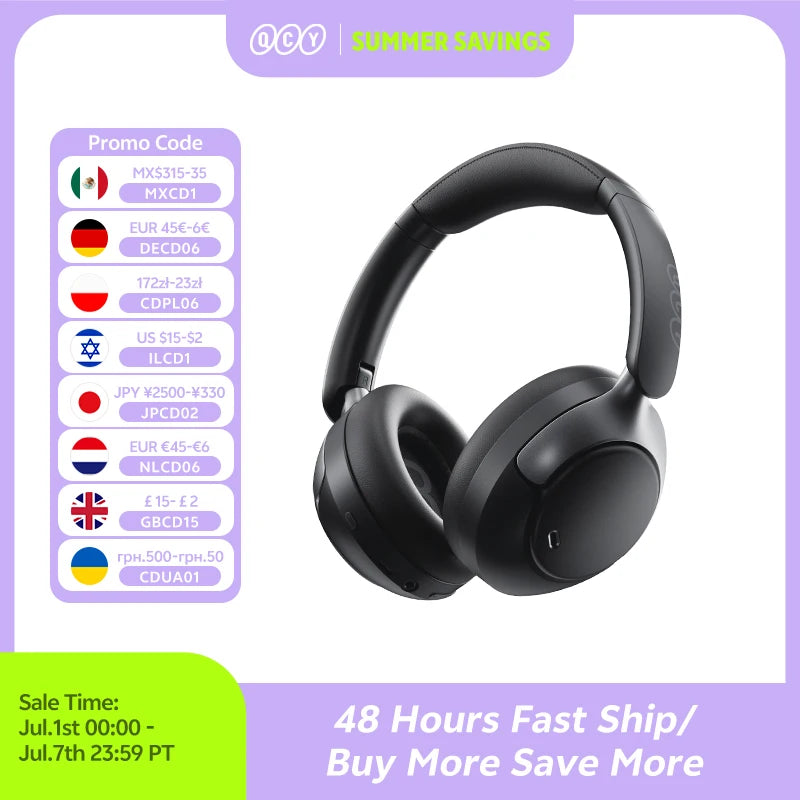 H3 Pro ANC Wireless Headphone 50Db Noise Canceling Hi-Res Spatial Audio Earphone with LDAC Bluetooth 5.4 over Ear Headset
