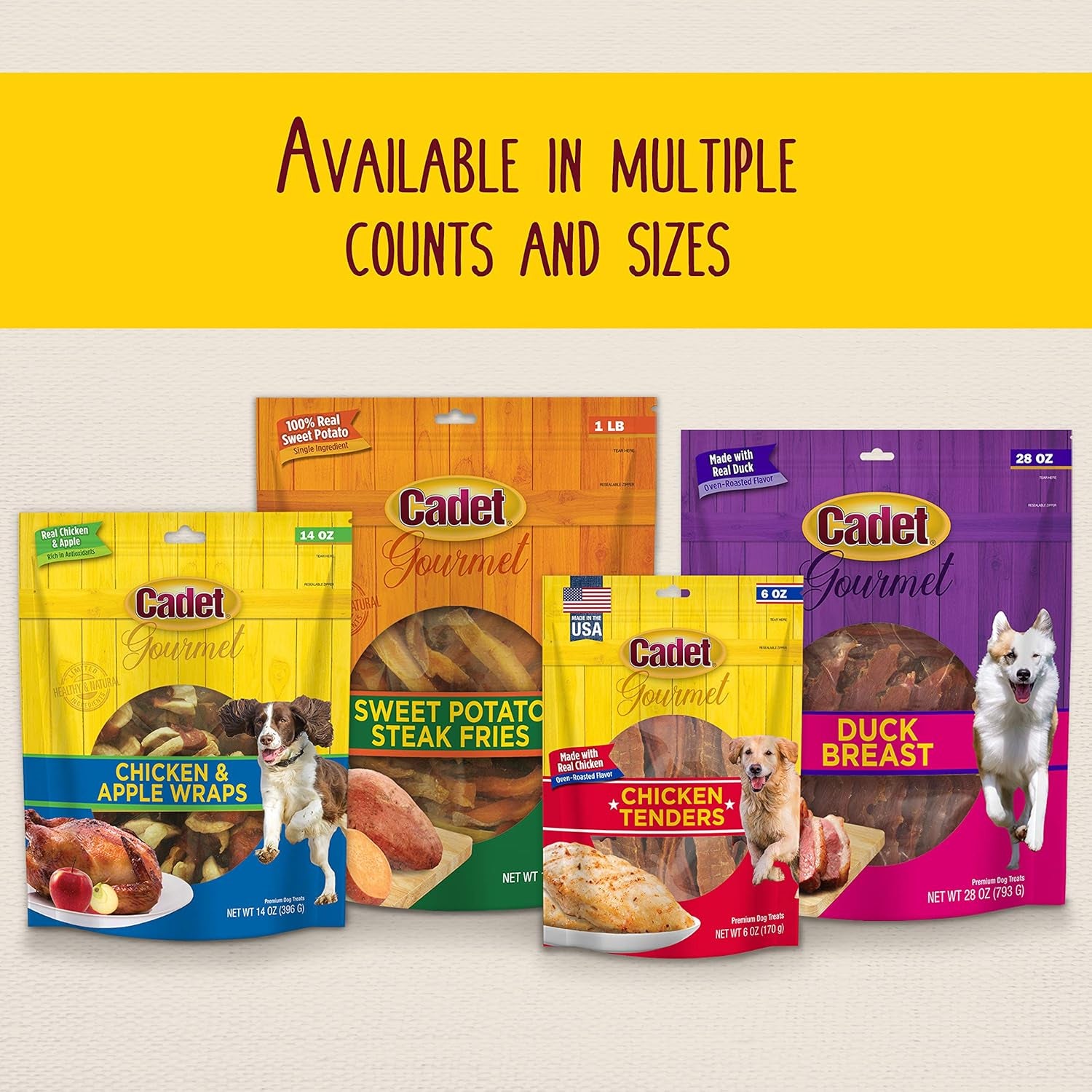 Gourmet Duck Jerky Dog Treats for Training - Healthy & Natural Dog Training Treats for Small & Large Breeds - Inspected & Tested in USA (40 Oz.)