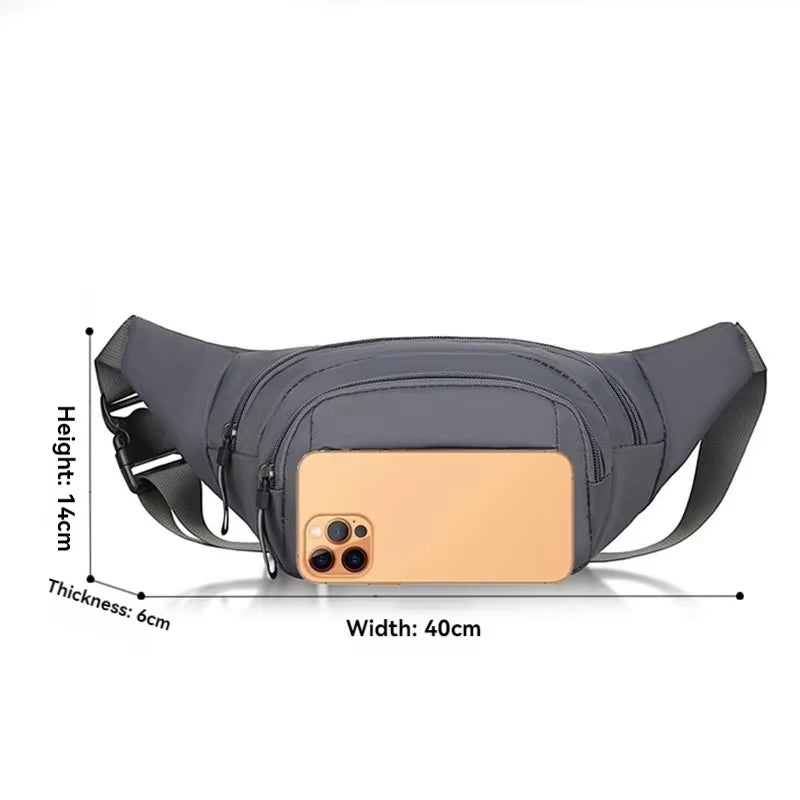Men Canvas Fit Waistpack Mobile Fanny Waist Packs Men'S Sports Outdoor Leisure Running anti Theft Ultra Thin Invisible Waist Bag