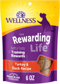 Wellness Rewarding Life Soft Dog Training Treats, Natural, Grain Free, Turkey and Duck Recipe, 6 Oz Bag