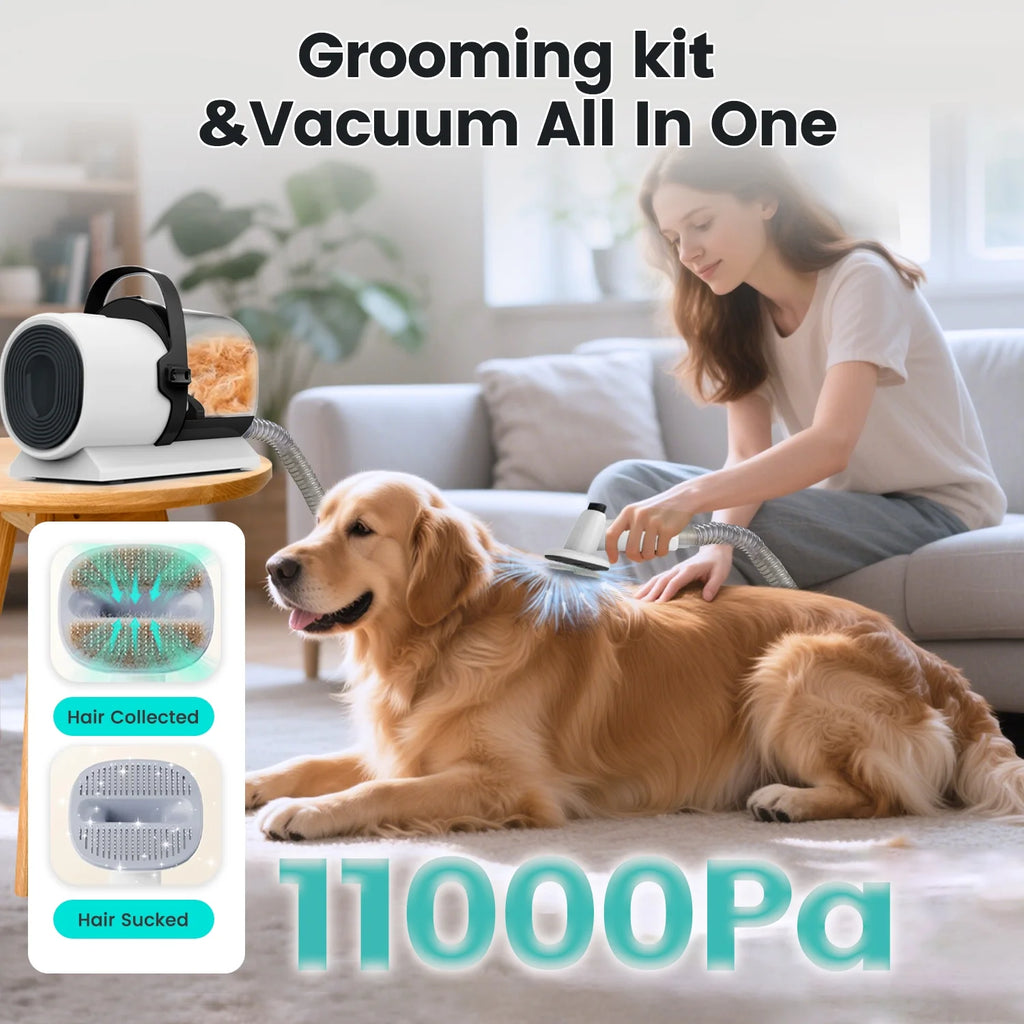 PG80 Dog Grooming Vacuum,5-In-1 Dog Grooming Kit ,11000Pa Suction Power,2.5L Dog Hair Vacuum for Shedding Dogs Cats Hair,