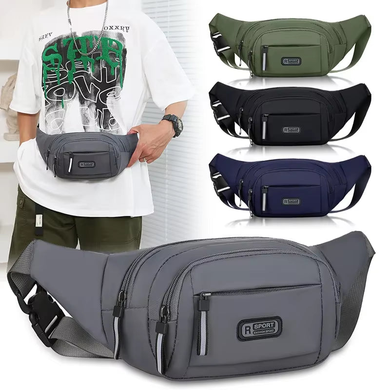 Men Canvas Fit Waistpack Mobile Fanny Waist Packs Men'S Sports Outdoor Leisure Running anti Theft Ultra Thin Invisible Waist Bag